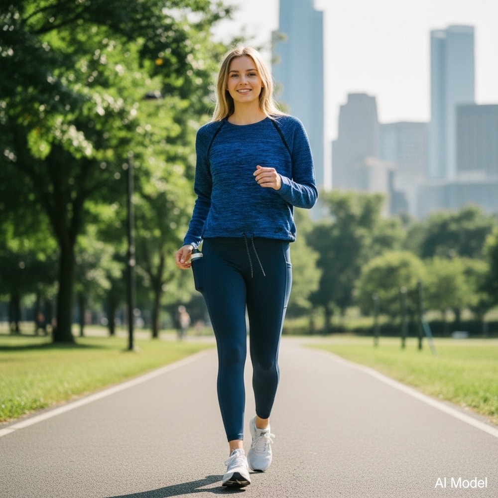 Nike Tech Knit Crewneck Sweater‎ Women Medium Blue 728669-439 Long Sleeve Active